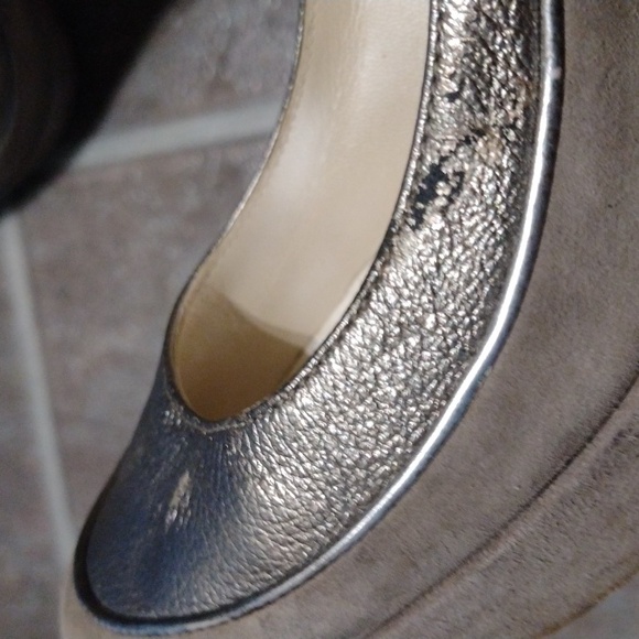 Christian Dior grey taupe taupe gun metal suede platform heel Size 35.5 - Picture 8 of 10